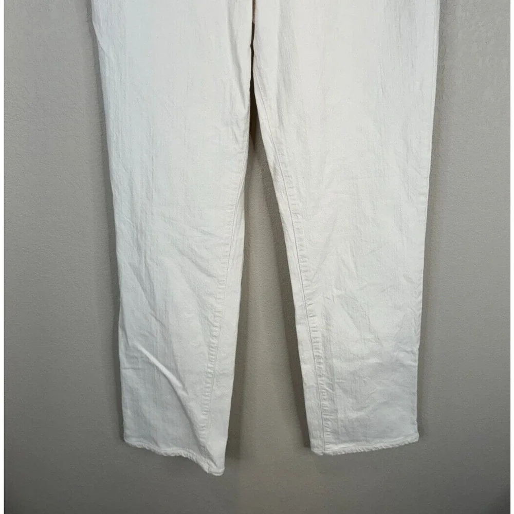 Zac Posen Womens‎ Straight Leg Jeans Size 6 Ivory Mid Rise Denim 6 Pockets